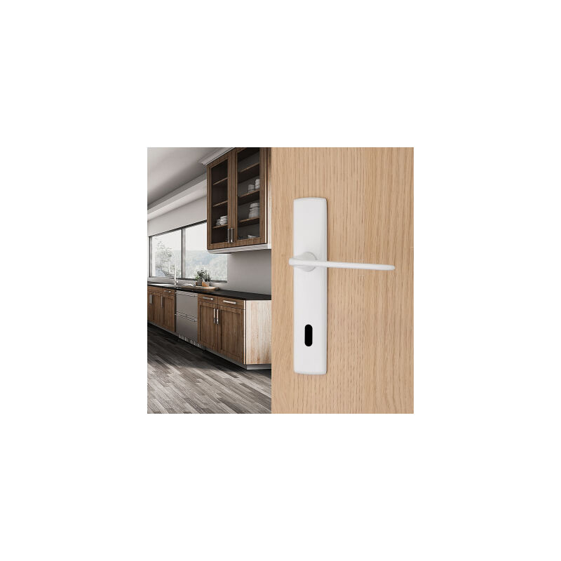 Ouvre&Déco - 2 poignées de porte TOM entrée de clé, zamak blanc entraxe 165 mm Ouvre&Déco - 2 poignées de porte TOM entrée de clé, zamak blanc entraxe 165 mm