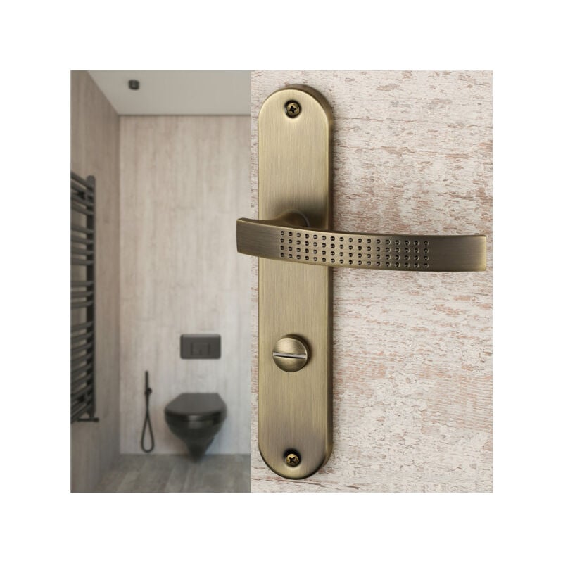 Ouvre&Déco - 2 poignées de porte audace verrou condamnation, aluminium canon de fusil entraxe mm