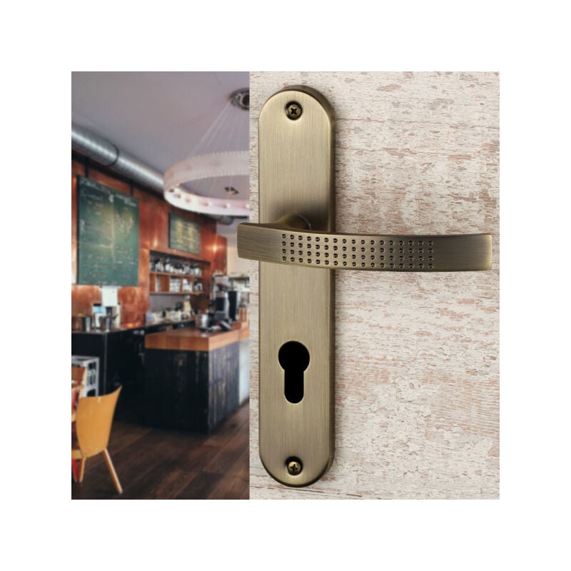 Ouvre&Déco - 2 poignées de porte audace cylindre, aluminium canon de fusil entraxe 195 mm