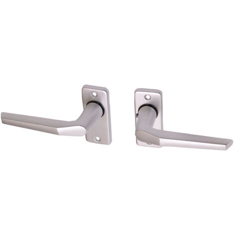 Poignée de porte sur rosace aluminium rectangulaire modèle pouce