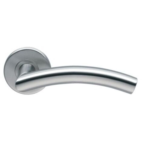 Poignée de porte sur rosace inox - Bec de cane - C19 - Normbau