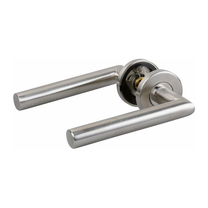 Normbau - Poignée de porte sur rosace inox mat - Bec de cane - EsT.ZG 21