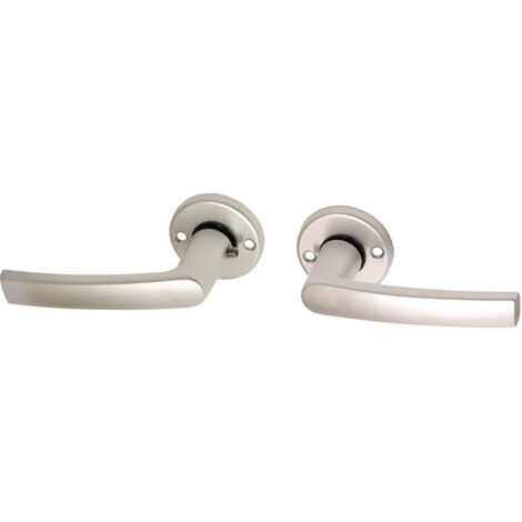 Poignée de porte sur rosace ronde en aluminium modèle bloc rond -