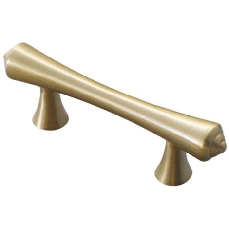 Poignée de porte/tiroir en cuivre pur, finition or clair, style moderne et luxueux, entraxe de 64 mm