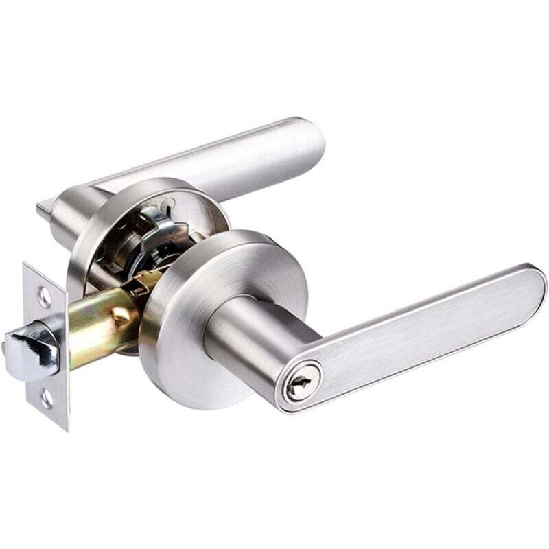 Poignée de porte verrouillable, poignée de porte en alliage d'aluminium pour chambre, vestiaire, débarras et bureau, diamètre du pêne : 60/70 mm,