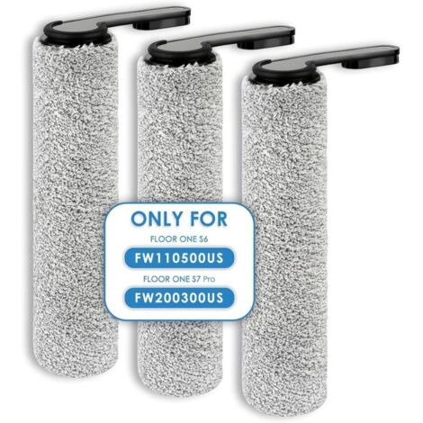 【Poignée de rouleau non amovible】 (3 pièces) ONE S7 PRO rouleaux de brosse de rechange pour aspirateur sec et humide sans fil Tineco Floor ONE S7 PRO/ONE S6 Smart, rouleaux de brosse de rechange