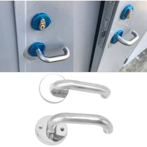 Poignée de sécurité pour porte coupe-feu en acier inoxydable avec cylindre de clé en cuivre - Fermeture et ouverture ergonomique, poids 839g, complet avec 3 clés et visserie.