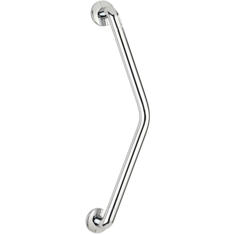 Wenko - Barre d'appui douche et wc Secura, poignée de sécurité salle de bain d'angle, Aluminium, 68x8,2x17 cm Chromé