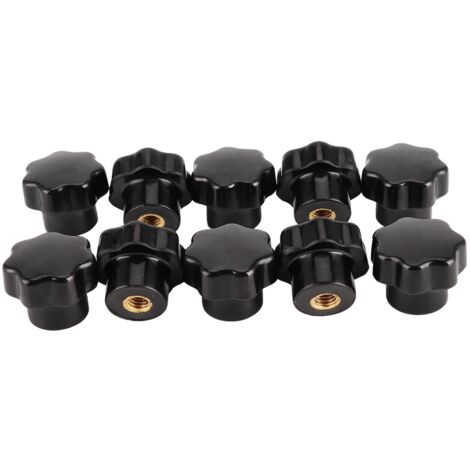 Poignée de Serrage à 7 Branches avec Élément en Cuivre Intérieur M6 x 25 mm - 10 Pièces pour Machines Industrielles