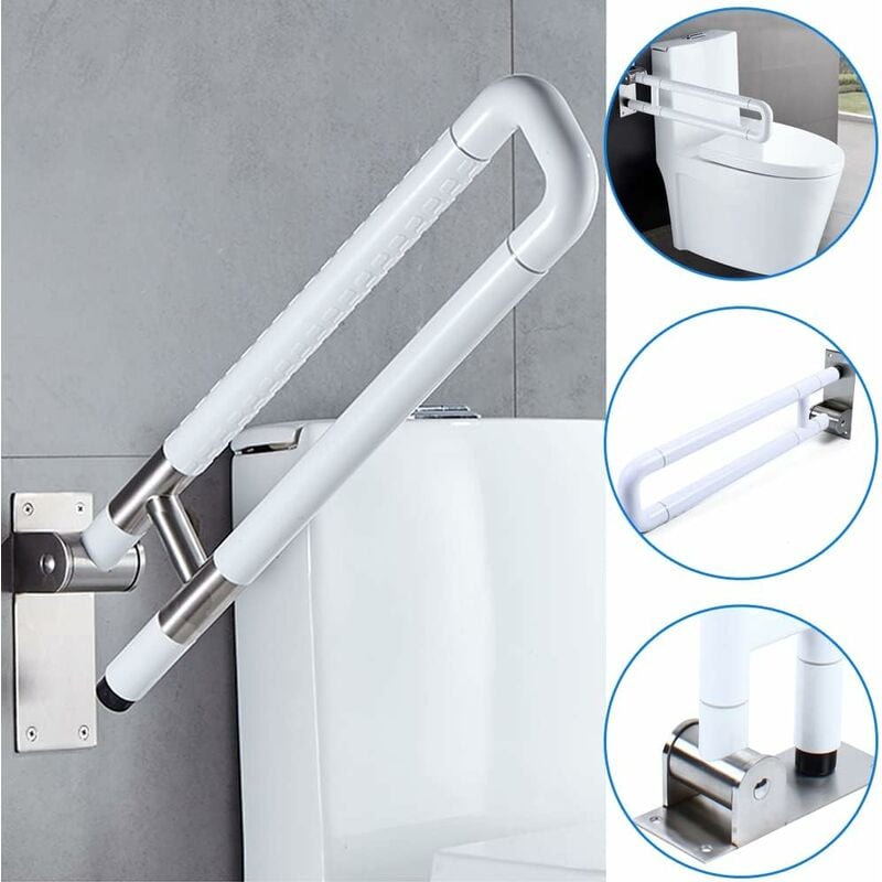 Senderpick - Poignée de soutien mural pour les toilettes, barre d'appui pliante pour les toilettes Poignée pliante en acier inoxydable pour les
