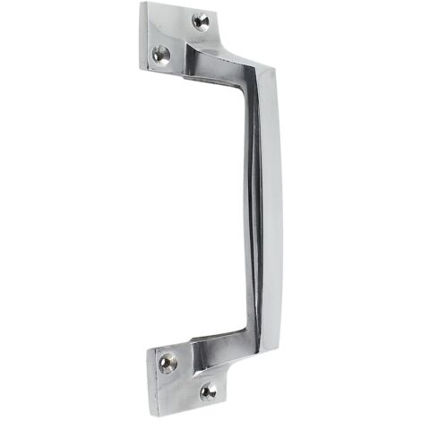Poignée de tirage déportée en aluminium poli 4 trous hauteur 190 mm