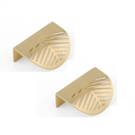 Poignée de tiroir en forme de feuille dorée. 2 pièces (60mm). poignée de porte de meuble en laiton. poignée de porte d'armoire et de placard