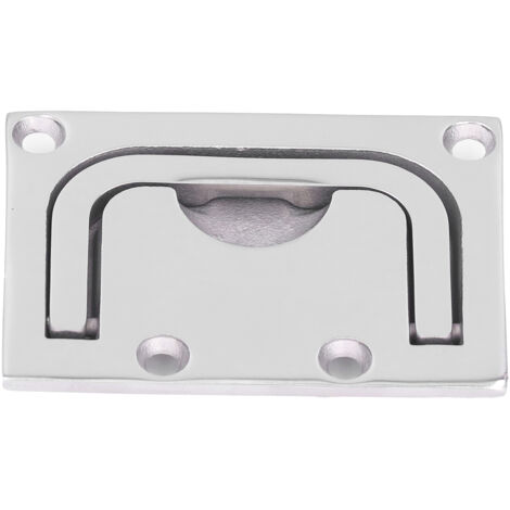 Poignée de Trappe de Pont en Acier Inoxydable 316 Poli Miroir, Carré 76x56mm pour Bateau