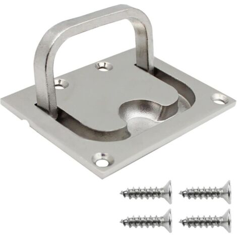 Poignée de Trappe pour Bateaux Poignée Marine en Acier Inoxydable Trappe Encastrée pour Bateau Poignée de Traction Encastrée avec 5(76 57mm)