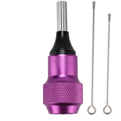 Poignée de tube pour pistolet à tatouage en alliage ajustable 30mm antidérapante, accessoire violet