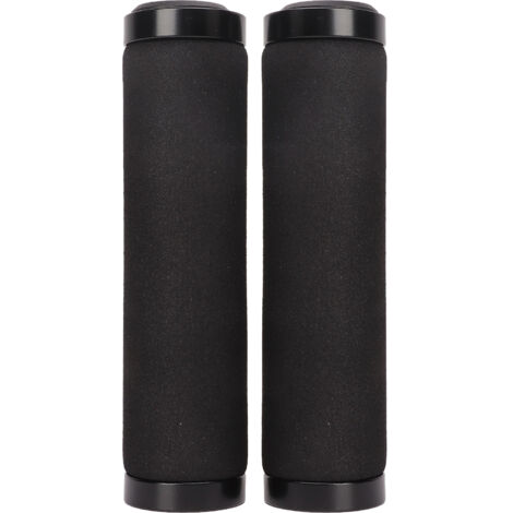 Poignée de Vélo Antidérapante Double Verrou Éponge Amortissante pour Guidon 2.22cm Noir