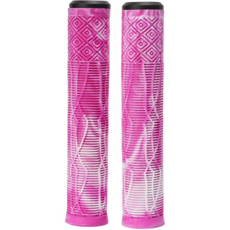 Poignée de Vélo VTT 22,2mm en TPE Antidérapante Douce avec Embouts de Barre et Fermeture - Rose, Violet, Blanc