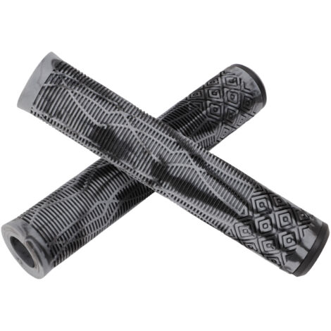 Poignée de Vélo VTT Antidérapante 22,2mm en TPE Souple avec Embouts Gris-Noir pour Guidon
