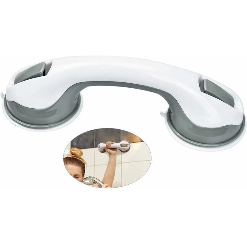 Poignée de ventouse 30x9x8.5cm-gris poignée de baignoire de sécurité antidérapante ventouse de douche de salle de bain portable