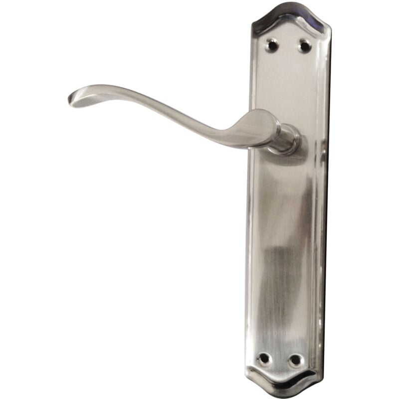 Alfa Dyser - Poignée de verrouillage courbée en zamak avec plaque en nickel satiné