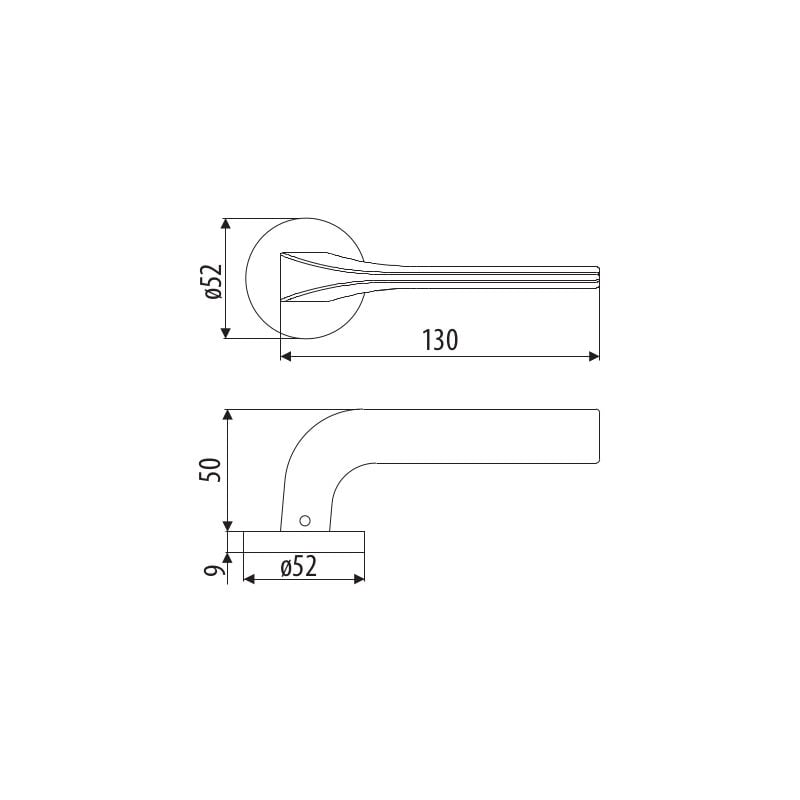 Poignée DH18, Vidaro, Basic Line, plaque ronde, chrome brillant