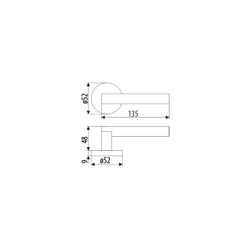 Poignée DH37, Franco, plaque ronde, or brillant