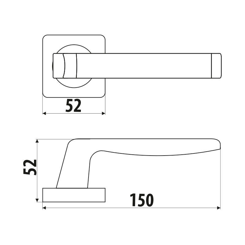 Poignée DH89, Cascada, Basic Line, plaque carrée, or antique