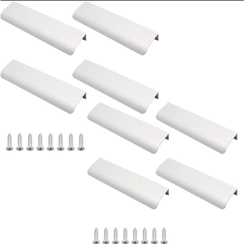 Csparkv - Poignée Dissimulée en Aluminium(15x4cm), Lot de 8 Poignée de Meuble Invisible en Alliage D'aluminium Pour Armoires de Cuisine, Salon