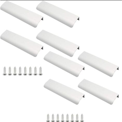 Poignée Dissimulée en Aluminium(15x4cm), Lot de 8 Poignée de Meuble Invisible en Alliage D'aluminium Pour Armoires de Cuisine, Salon