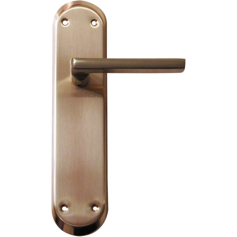 Poignée droite en zamak avec large plaque dorée mate