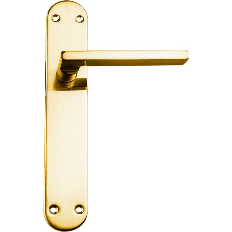 Poignée droite en zamak avec plaque dorée brillante
