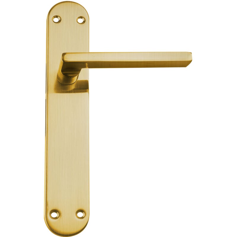 Poignée droite en zamak avec plaque dorée mate