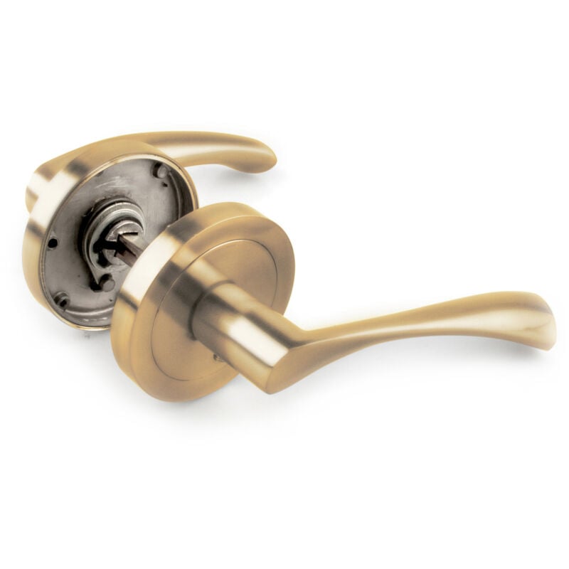 Poignée en aluminium avec rosace de poignée courbée en or mat de 65 mm