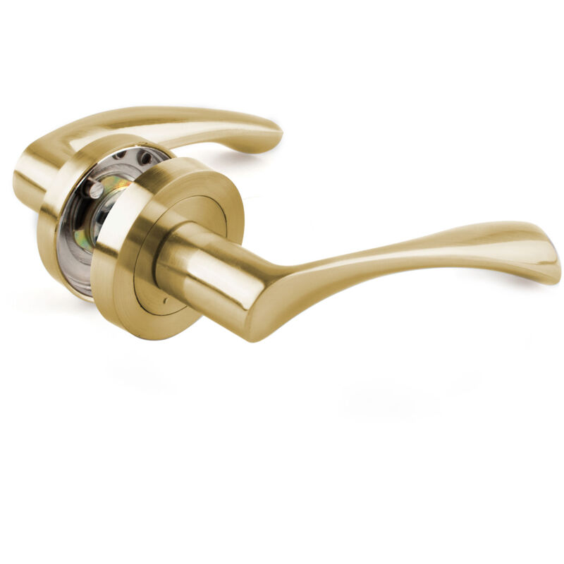 Alfa Dyser - Poignée en aluminium avec rosace Poignée courbée en or mat de 50 mm