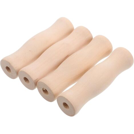 Poignée En Bois - Lot De 4 - Pour Ustensiles Cuisine - Résistante Chaleur - Barbecue Camping - 11x3x3 Cm