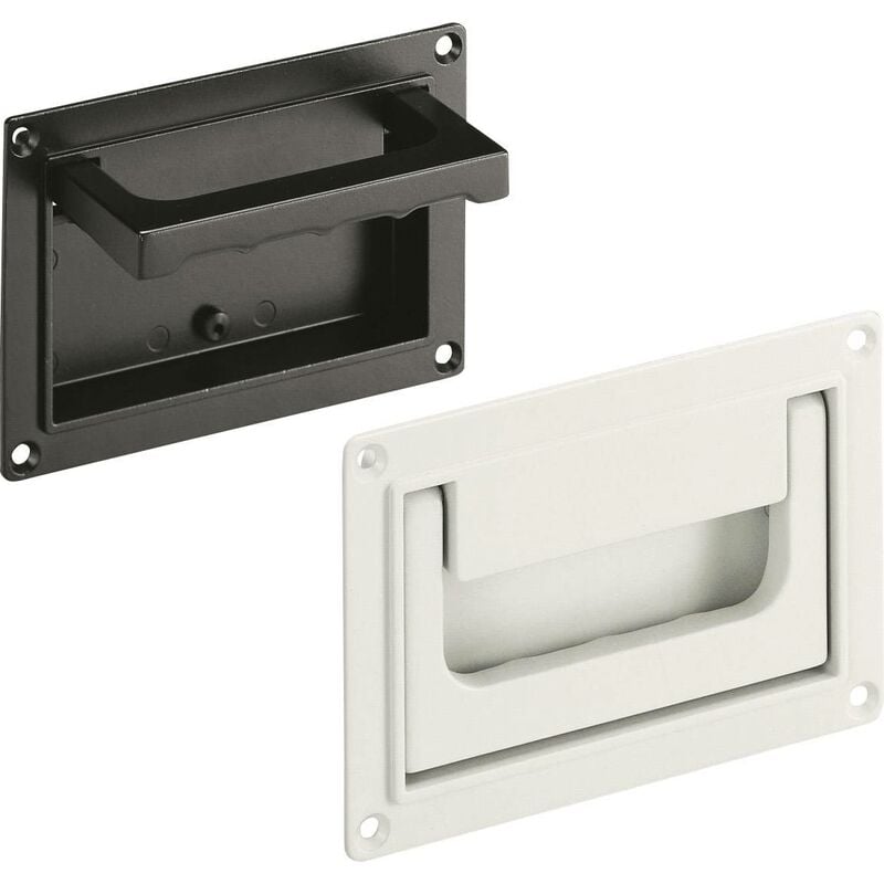 SK-79.R118.9005 Poignée en coquille rabattable avec ressort de rappel noir (l x l x h) 130 x 20.5 x 91 mm 1 pc(s) - Rohde