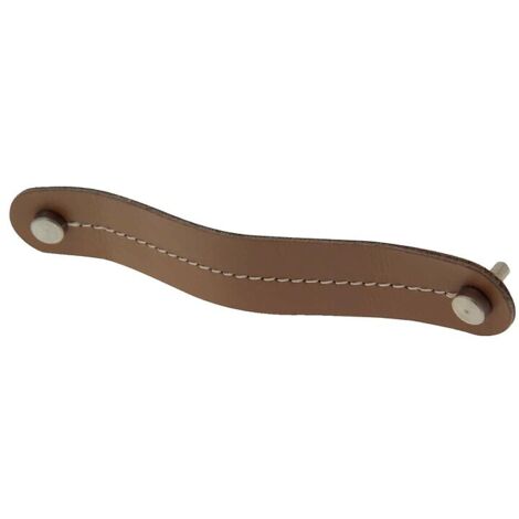 Poignée en cuir - finition brun - extraxe 128 mm - CADAP