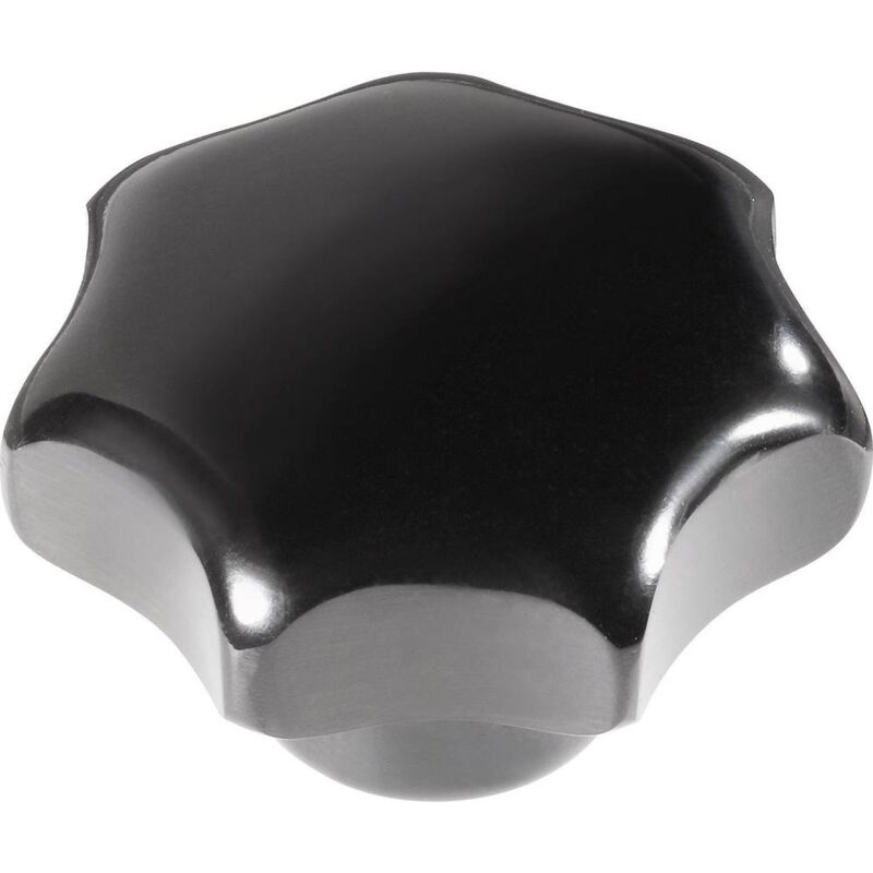Poignée en étoile M5 Toolcraft 6336 Bouton en plastique noir, Connecteur femelle ms