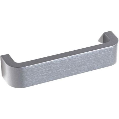 Poignée en métal aluminium pour meuble Zama 12404A250, Entraxe 128mm, 138mm, 32mm