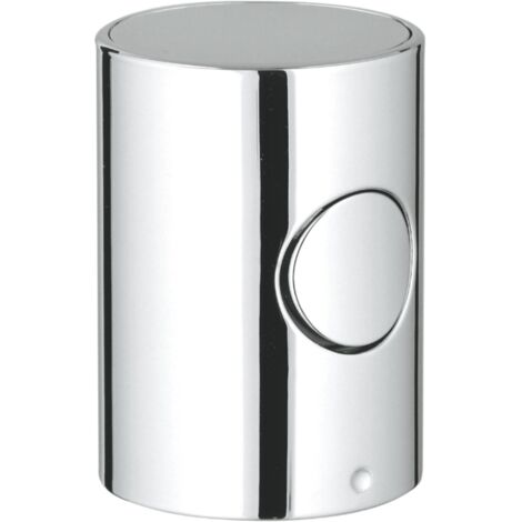 Grohe – Poignée de réglage de débit en métal chromé – Économie d'eau avec EcoButton – Compatible mitigeurs Grohtherm 1000 – Installation gauche/droite