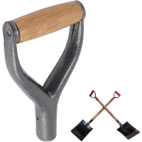 Poignée en T pour Outils de Jardin Intérieur 3,1CM Diamètre Intérieur Manche en Acier pour Pelle Bêche Fourche -KZQ