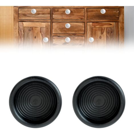 Poignée Encastrée Ronde en Plastique Ø32 Poignée Cachée pour Porte Coulissante, Meubles de Cuisine, Tiroirs, Armoires et Meubles à Chaussures (Noir)