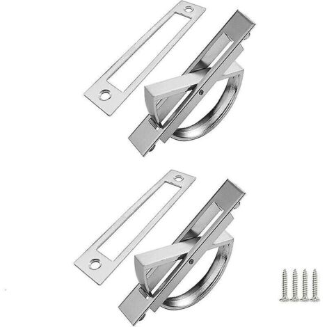 Poignée encastrée rotative à 180°, poignée Tatami, poignée cachée en alliage de zinc, poignées cachées pour tiroirs, armoires, coiffeuses, etc. - Poignées de tiroir modernes brossées, 2 pièces.