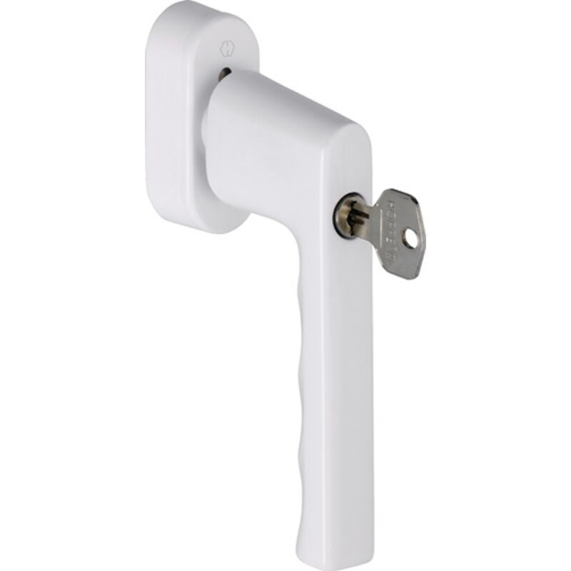 FP - Poignée de fenêtre hoppe Hambourg 0700S/UD9020 alu.F9016/blanc trafic 32-42mm fermeture à clé - 11712326