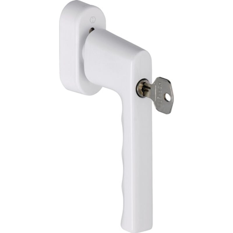 Poignée de fenêtre hoppe Hambourg 0700S/UD9020 alu.F9016/blanc trafic 32-42mm fermeture à clé - 11712326