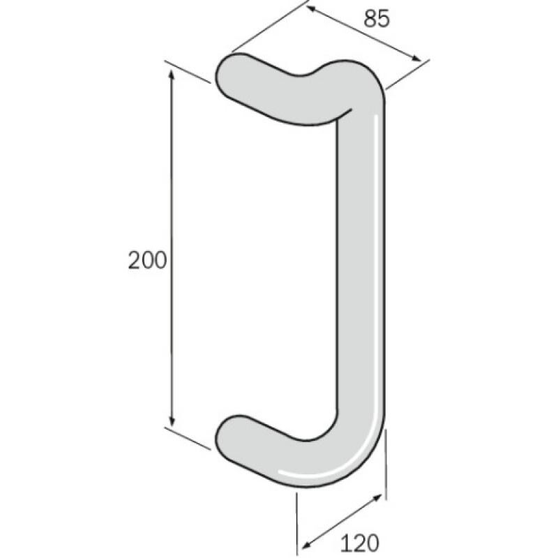 Poignée filetée percée fp - type stg 82 n pour porte battante nylon coloris gris Manhattan 67 Normbau