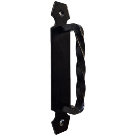 Klose Besser – Poignée de porte d'intérieur en acier forgé noir – Entraxe 165 mm – Dimensions plaque 195x36 mm – Élégance et solidité