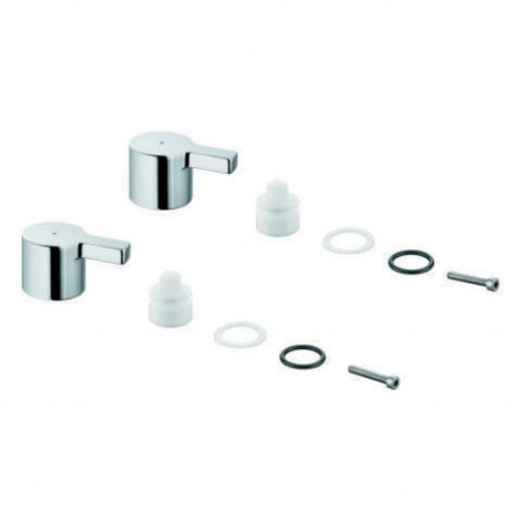 Poignée GROHE paire Lineare 48316 Markierung bleu/rouge chromé