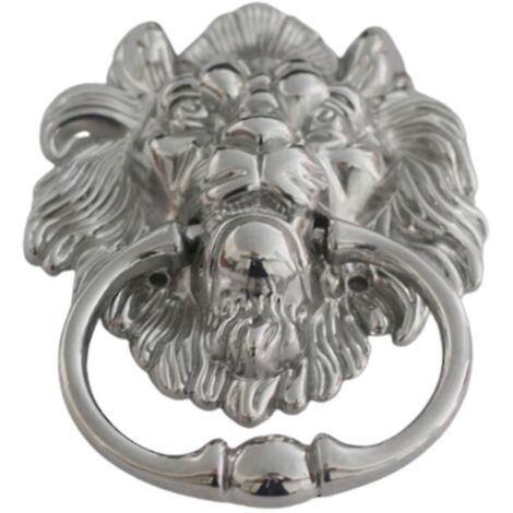 Poignée heurtoir chromée en forme de tête de lion pour tabouret de bar ou chaise de salle à manger (1 pièce)