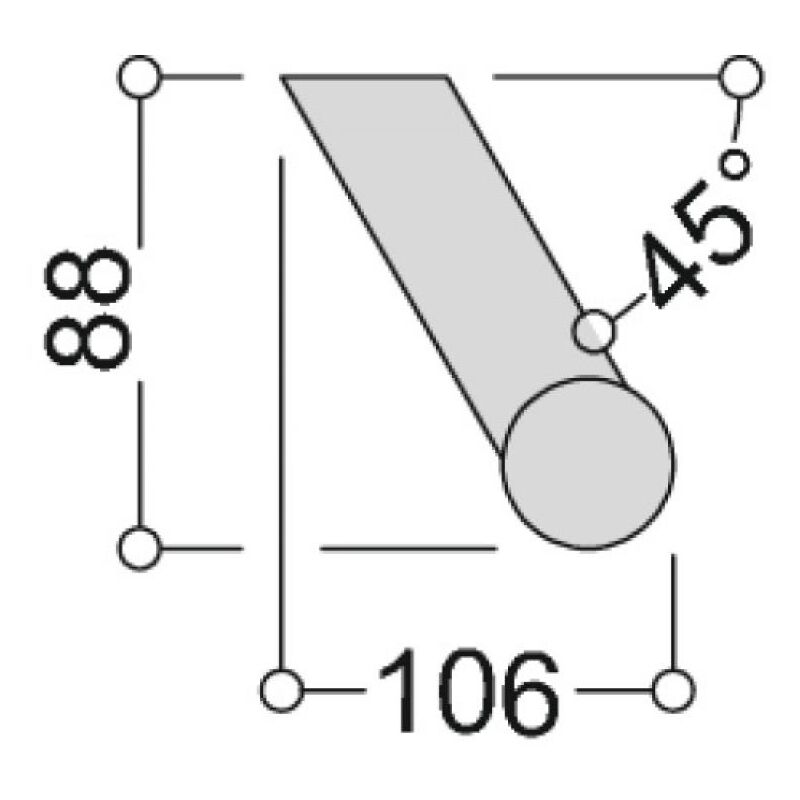 Poignée inox 304 est type stg 512 ø 32 h 600 mm avec fixation Normbau